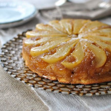 Gingered Pear + Brown Butter Upside Down Cake