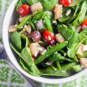 Spinach Salad with Potatoes, Olives & Feta