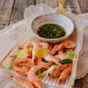 CHINESE BOILED SHRIMP WITH GINGER SCALLION DIPPING SAUCE