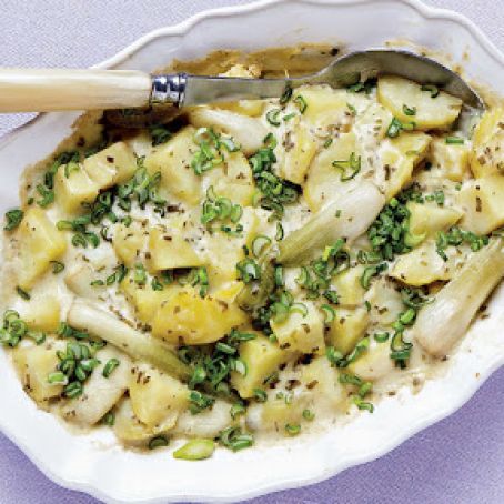 Creamed Potatoes and Spring Onions
