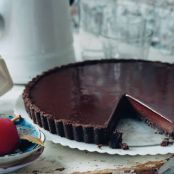 Chocolate-Glazed Chocolate Tart