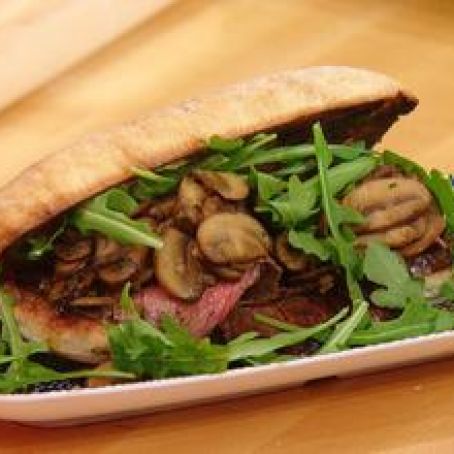 Sliced Steak and Mushroom Sandwiches