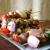 Flat Belly - Herb-Marinated Beef and Mushroom Kebabs