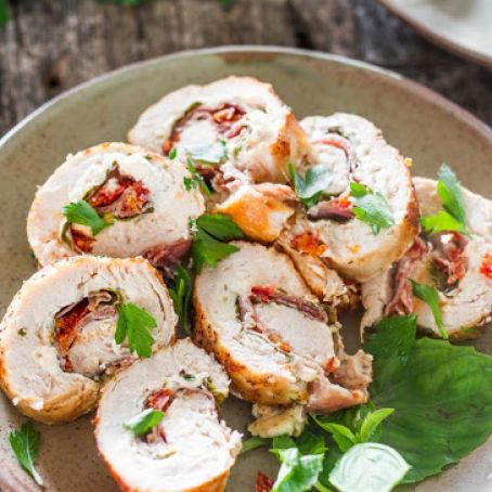Prosciutto-Stuffed Chicken with Mushroom Sauce