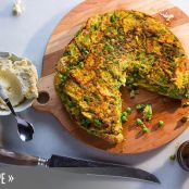 Spring Pea and Arugula Matzo Brei