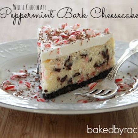 White Chocolate Peppermint Bark Cheesecake