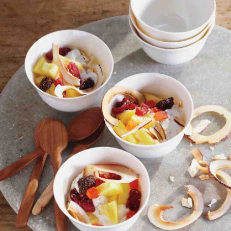Whipped Yogurt with Pineapple and Dried Fruit
