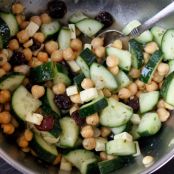 Chickpea and Cucumber Salad with Dried Cherries and Cheese
