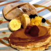 Lemon Ricotta Pancakes with Lemon Curd and Fresh Raspberries