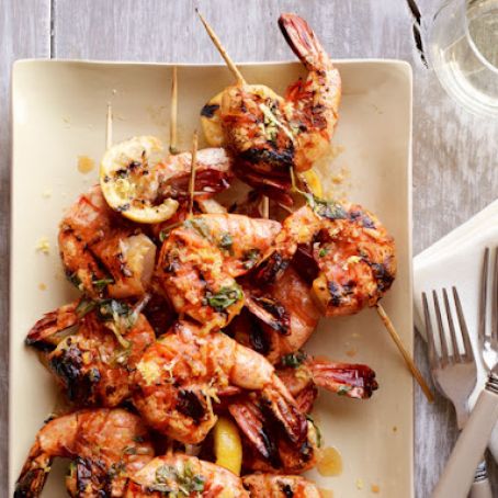 Spicy Lemon Shrimp Skewers