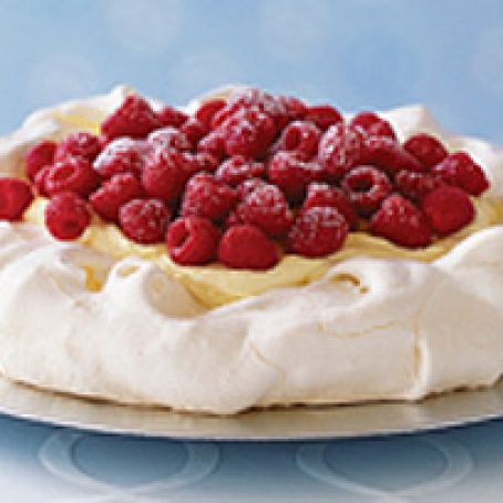 Creamy Vanilla-Raspberry Pavlova