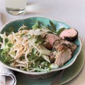 Peanut Noodle Salad with Cucumber and Roast Pork