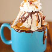The Ultimate Gooey Caramel Brownie Mug Cake Sundae