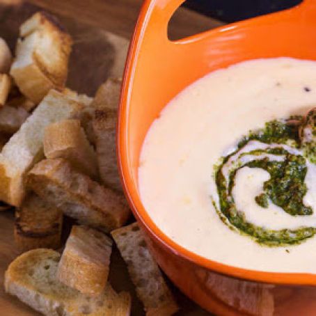 Jacques Pépin's Fondue with Pesto Recipe