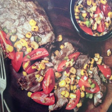 Steak with Charred Corn Salsa