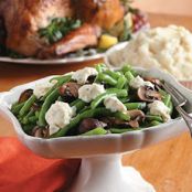 Green Beans w/Herbed Cheese & Cremini Mushrooms