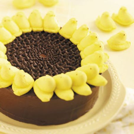 Easter Peeps Sunflower Cake