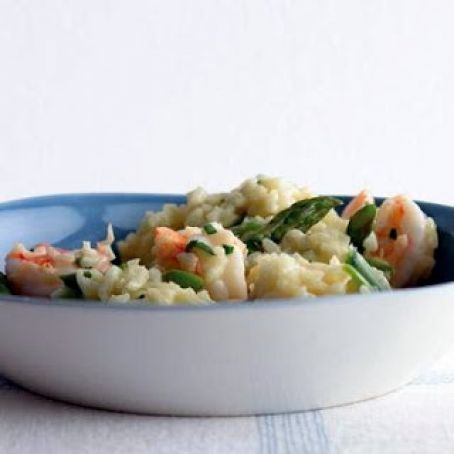RISOTTO w/SHRIMP, ASPARAGUS & LEMON