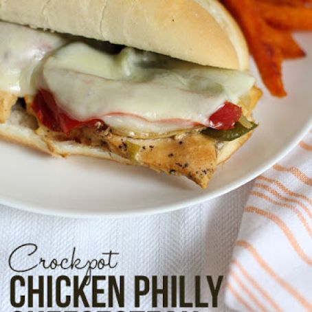 Crockpot Chicken Philly Cheesesteak