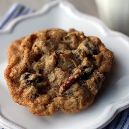 Chocolate Chunk Oatmeal Cookies with Pecans and Dried Cherries