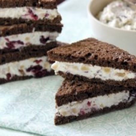 Blue Cheese and Walnut Tea Sandwiches