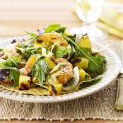 Shrimp and Pineapple Salad with Basil and Baby Greens