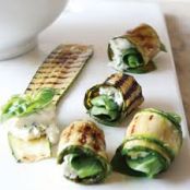 Grilled Zucchini Roll-Ups w/Herbs and Cheese