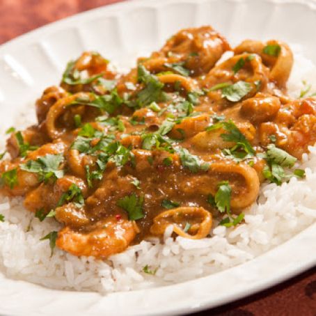 CALAMARES EN SALSA DE CURRY DE MANGO Y COCO