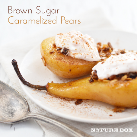 Brown Sugar Caramelized Pears | Chew On This- brought to you by NatureBox!