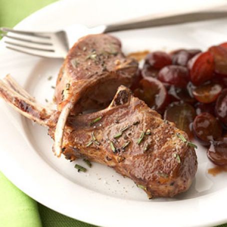 Lamb Chops with Grape-Balsamic Sauce