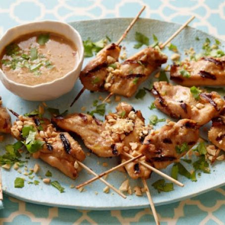 Chicken Skewers with Peanut-Ginger Marinade