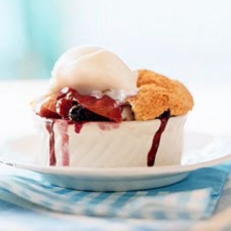 Peach and Blueberry Cobbler