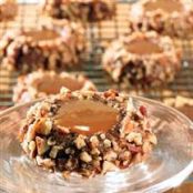 Chocolate Caramel Thumbprint Cookies