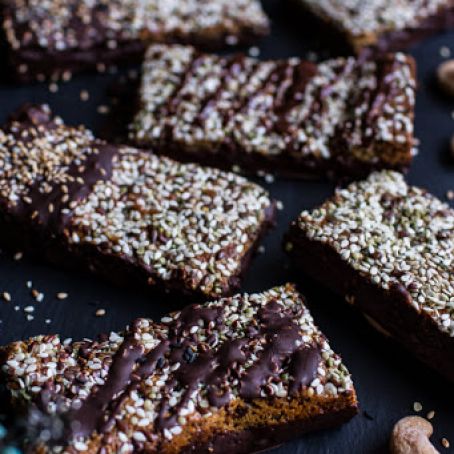 bars - Dark Chocolate Dipped Crunchy Coconut Cashew Sesame Bars