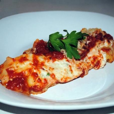 Baked Manicotti using Egg Roll Wrappers