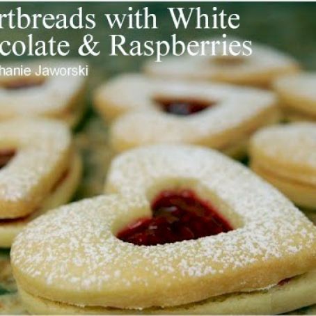 Shortbread Cookies with White Chocolate & Raspberries