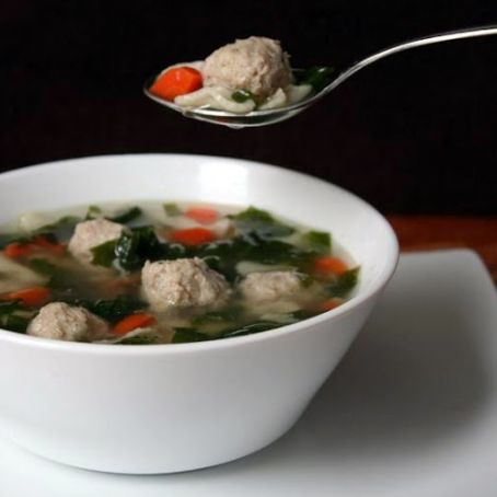 Italian Wedding Soup (with turkey meatballs)