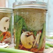 Asian Rice-Noodle Soup with Bok Choy