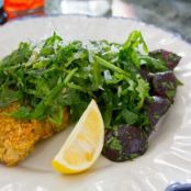 Chicken Cutlets with Spicy Arugula (Valerie Bertinelli)