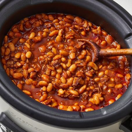 Slow Cooker Baked Beans w/Brown Sugar & Bacon