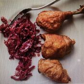 Garam Masala Roasted Chicken with Bread and Butter Cabbage