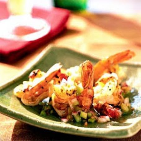 Butterflied Shrimp with Habanero Tomatillo Salsa