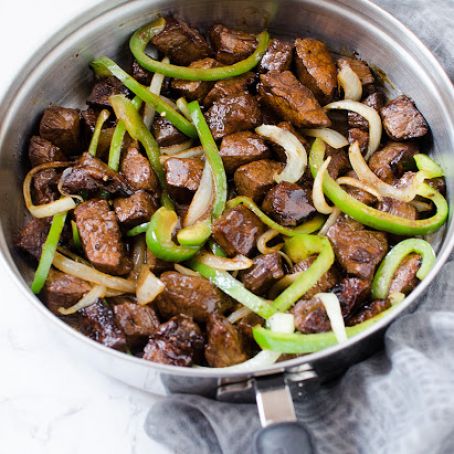 Mom's Asian Steak Peppers & Onions!