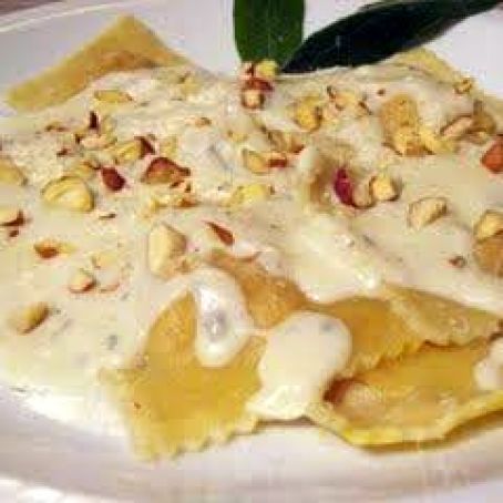 Gorgonzola Ravioli with Walnut-Brown Butter