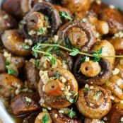 Roasted Mushrooms in a Browned Butter, Garlic and Thyme Sauce