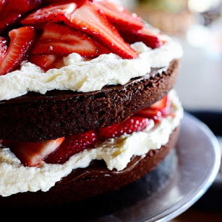 Strawberry Chocolate Layer Cake