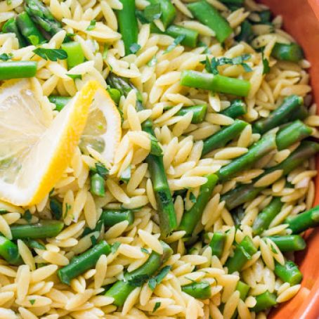 Lemon Orzo with Asparagus