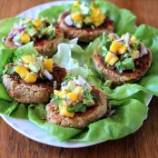 burgers - Jalapeno Chickpea Lentil Burgers with Sweet Mango Avocado Pico