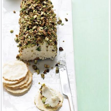 Pistachio-covered Cheese Log
