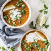 Coconut Curried Eggplant & Chickpea Soup